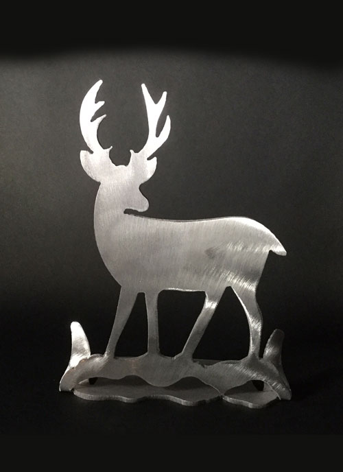 Deer Stand 7" - Inspirational Glass and Metal Art.
