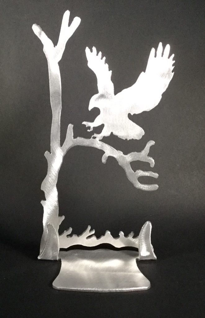 Eagle stand 9.5x 5" - Inspirational Glass and Metal Art